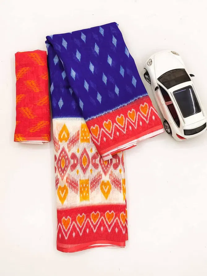 MG 237 Plain Linen Printed Daily Wear Sarees Catalog